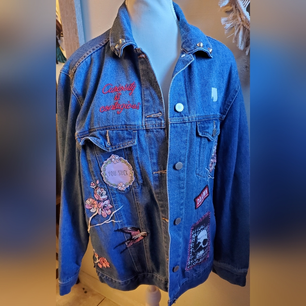 DIY Embroidered Patchwork Jean Jacket - image 2